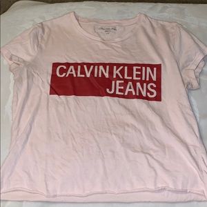 calvin klein raw hem crop top